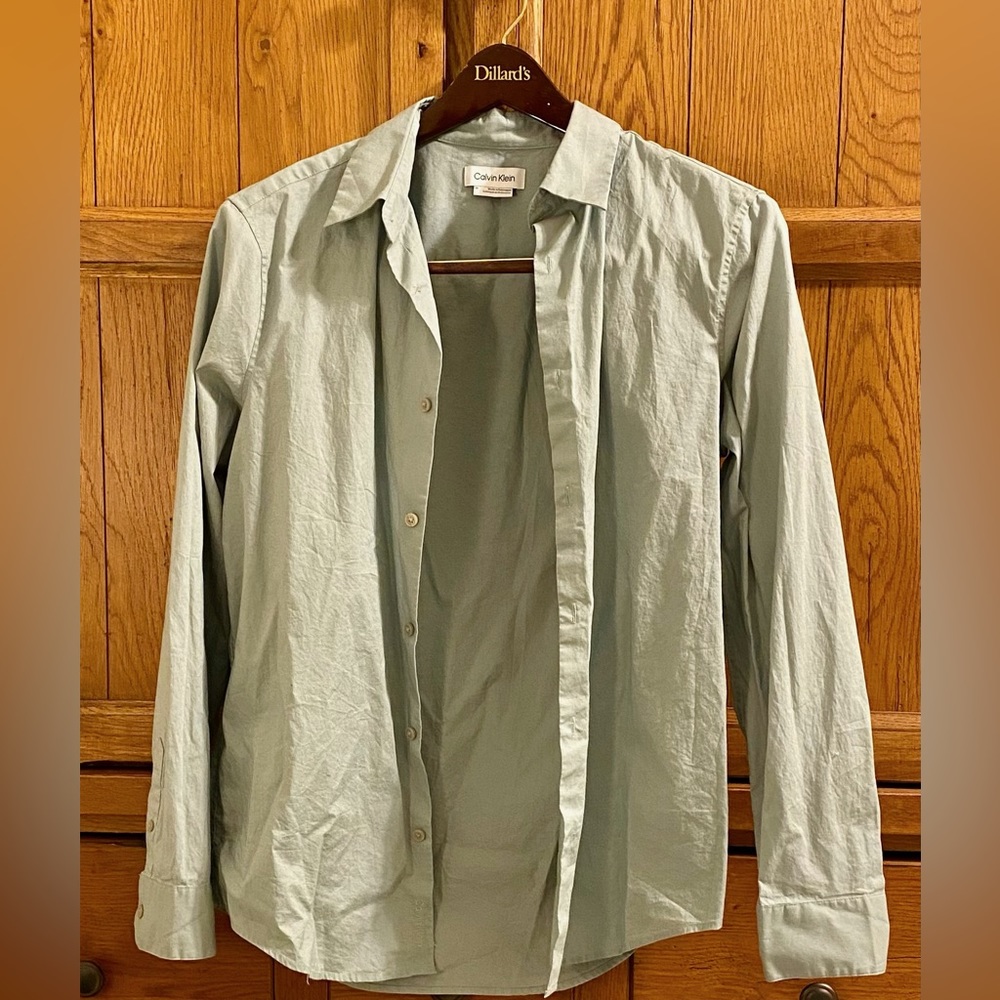 green Calvin Klein button up